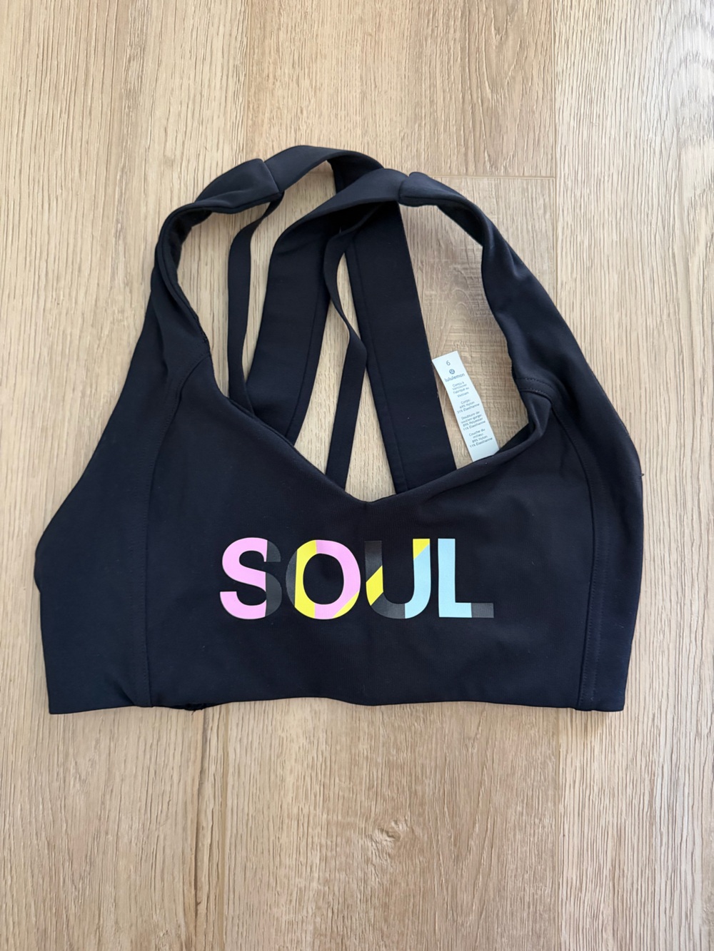 Soul Cycle x Lululemon Black Women's Sports Bra - size 6